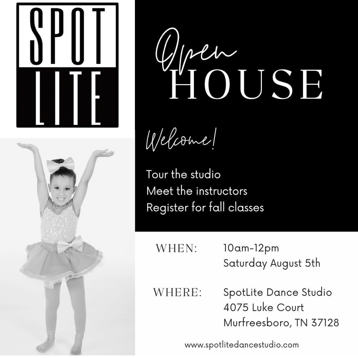 Spotlite Dance Studio, LLC. HipHop, Jazz, Ballet, Lyrical, and more...